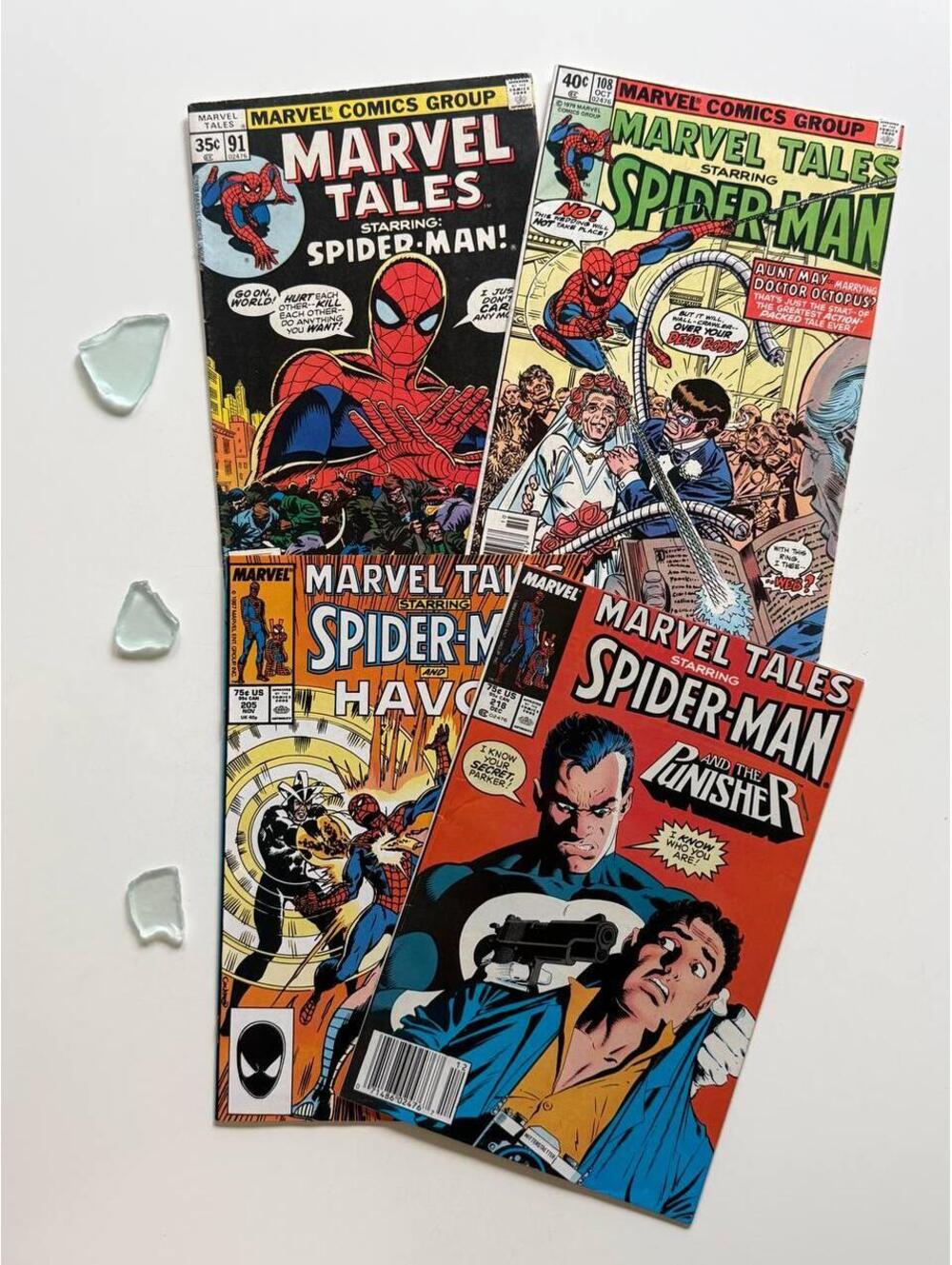 Marvel Tales Comic Lot #91 #108 #205 #218 (1978-1988) -  Vintage Spider-Man
